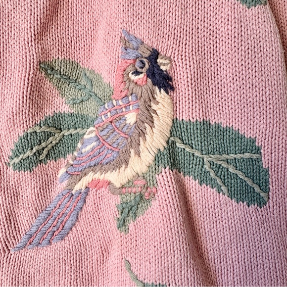 🌸 Vintage 90s Embroidered Northern Treasures Bird Cardigan 🦜🕊️ - Picture 9 of 15